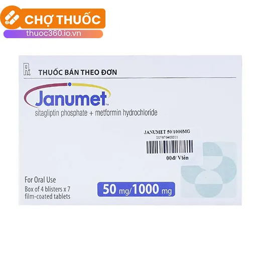 Janumet 50mg/1000mg (Hộp 28 viên)
