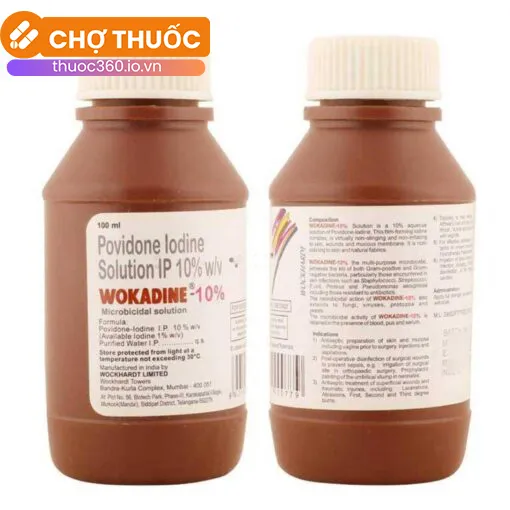 Povidone Iodine Solution IP Wokadin 10% 100ml